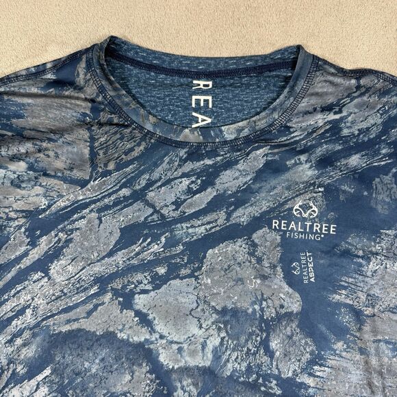Realtree Fishing Shirt Men’s 2XL Blue Long Sleeve Reversible Performance UPF 30 - Picture 10 of 14